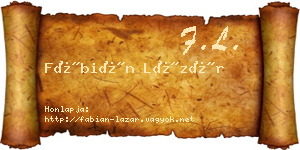 Fábián Lázár névjegykártya